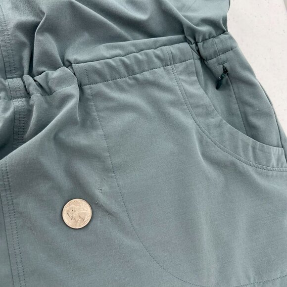 Prana M Drawstring Waist Dress Blue Recycled Poly Quick Dry Travel Outdoor - Picture 8 of 15